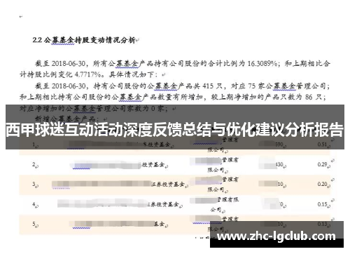 西甲球迷互动活动深度反馈总结与优化建议分析报告 西甲球迷互动活动深度反馈总结与优化建议分析报告